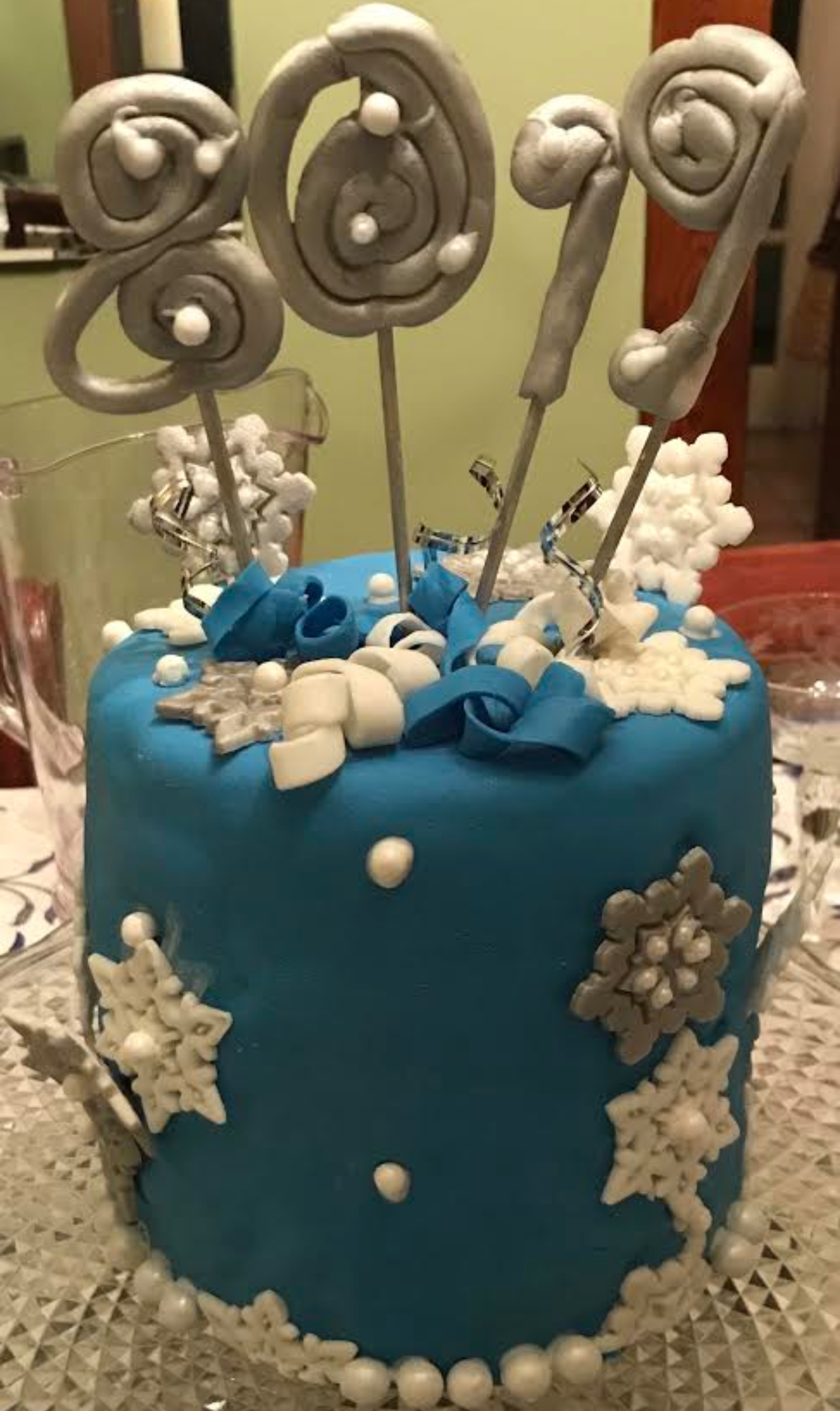 Happy New Year Celebration Cake Cookies and Cream