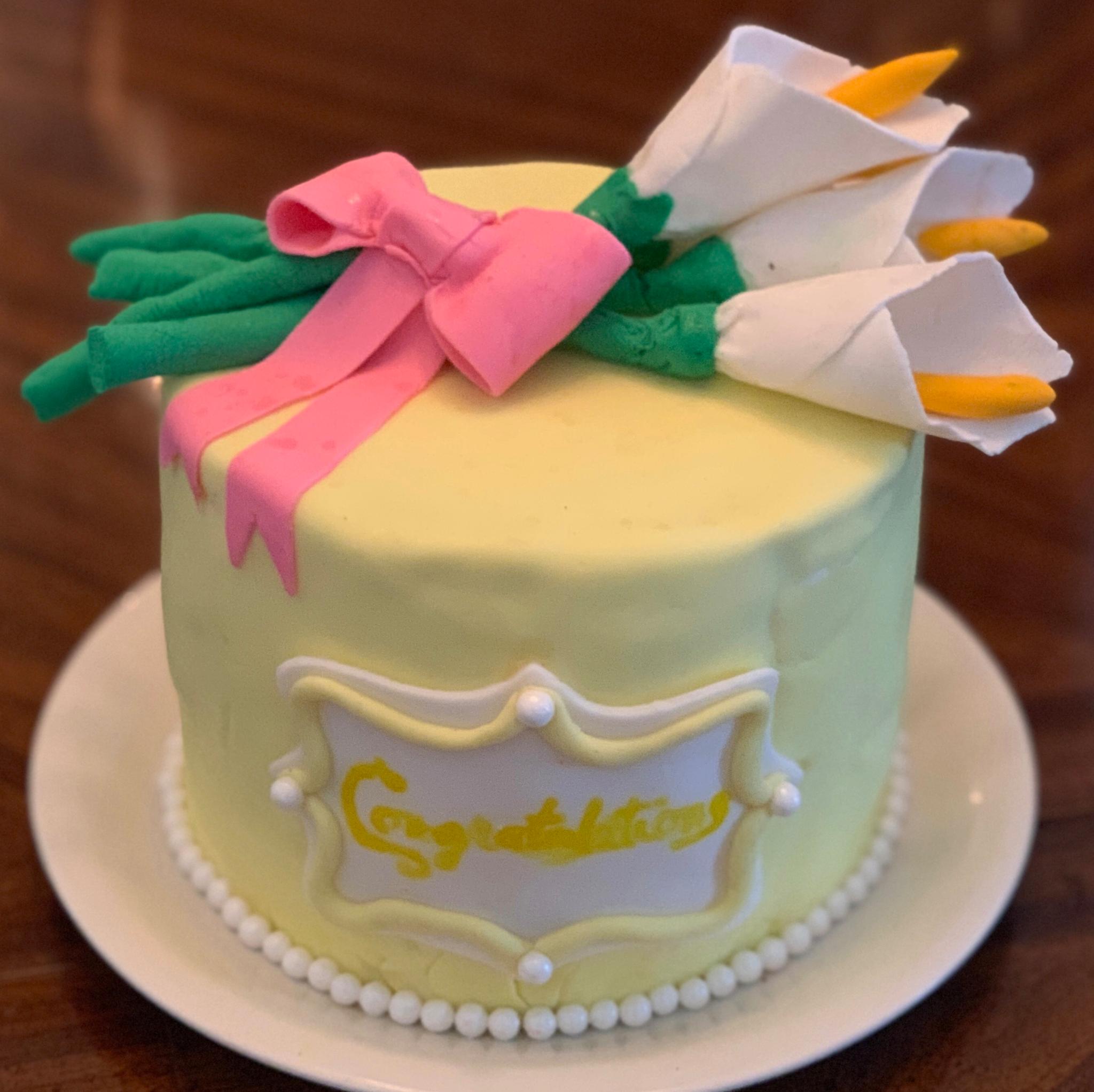 Congratulations Cake Lemon with Lemon Curd Filling